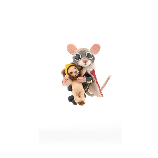 Aleah Klay OOAK Nutcracker-Inspired Mouse King with Tiny Crowned Lion Toy