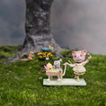 Load image into Gallery viewer, Aleah Klay OOAK Bee Friendly Gardener Mouse with Beehive Flower Cart
