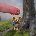 Load image into Gallery viewer, Aleah Klay OOAK Teddy Bear with Monarch Butterflies & Blue Striped Scarf
