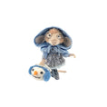 Load image into Gallery viewer, Aleah Klay OOAK Winter Mouse Girl with Snowman Basket & Blue Hooded Coat
