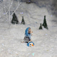 Load image into Gallery viewer, Aleah Klay OOAK Winter Mouse Girl with Snowman Basket & Blue Hooded Coat
