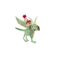 Load image into Gallery viewer, Aleah Klay Tiny Elf Riding Green Dragon with Winter Hat & Wire Reins 1:12 Scale
