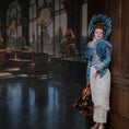 Load image into Gallery viewer, The Doll’s Cobbler Victorian Carpet Bag with Leather Straps & Floral Textile
