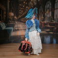 Load image into Gallery viewer, The Doll’s Cobbler Victorian Carpet Bag with Leather Straps & Floral Textile
