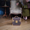Load image into Gallery viewer, Miniature Louis Vuitton-Style Monogram Hardcase Vanity Trunk with Gold Hardware
