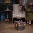 Load image into Gallery viewer, Miniature Louis Vuitton-Style Monogram Hardcase Vanity Trunk with Gold Hardware
