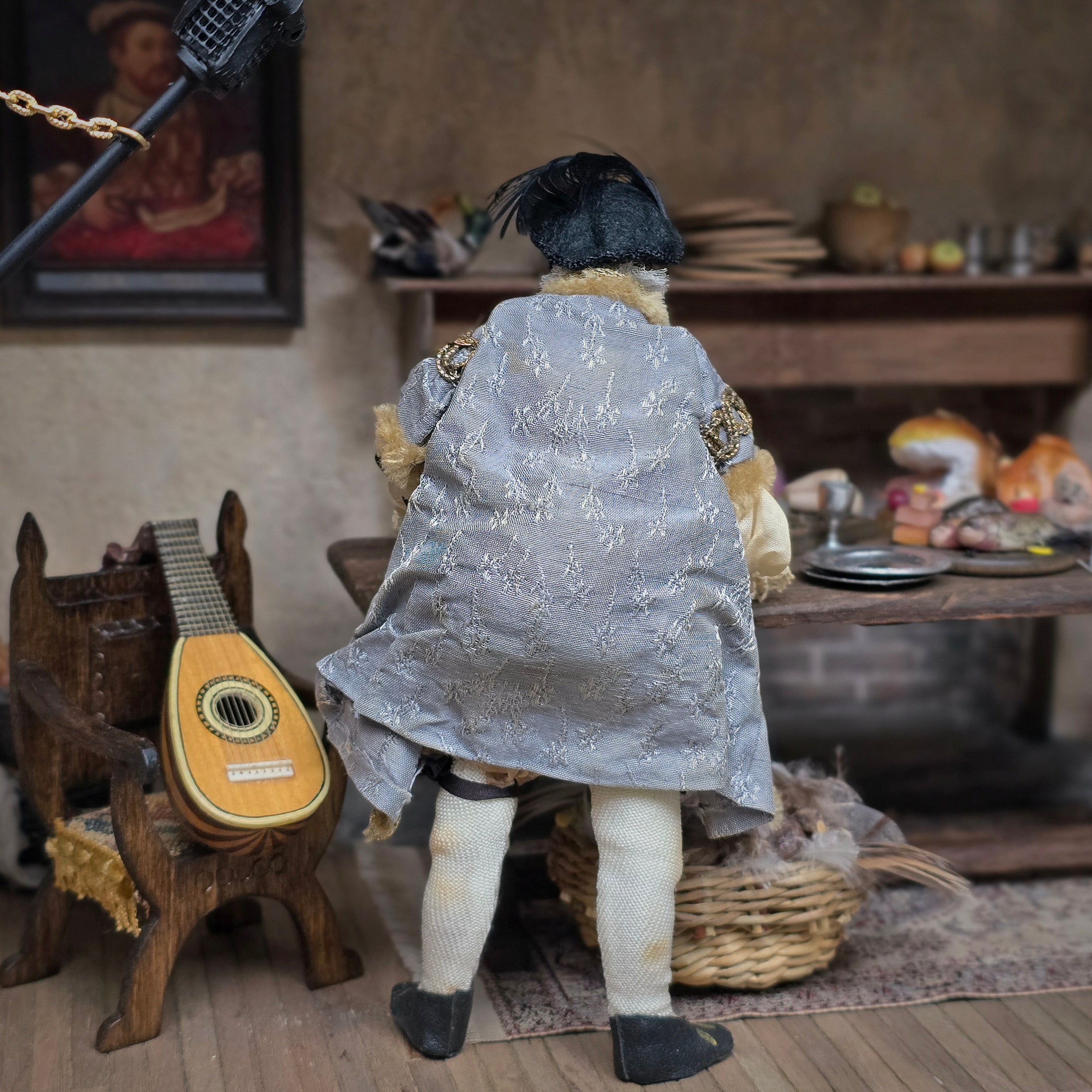 Derdriu Dolls OOAK Tudor Gentleman Porcelain Dollhouse Doll, Poseable