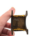 Load image into Gallery viewer, Signed Masters Tudor Carved Wood Armchair with Woven Fringe Seat
