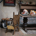 Load image into Gallery viewer, Masters Tudor Carved Wood Armchair with Woven Fringe Seat, Second Chair

