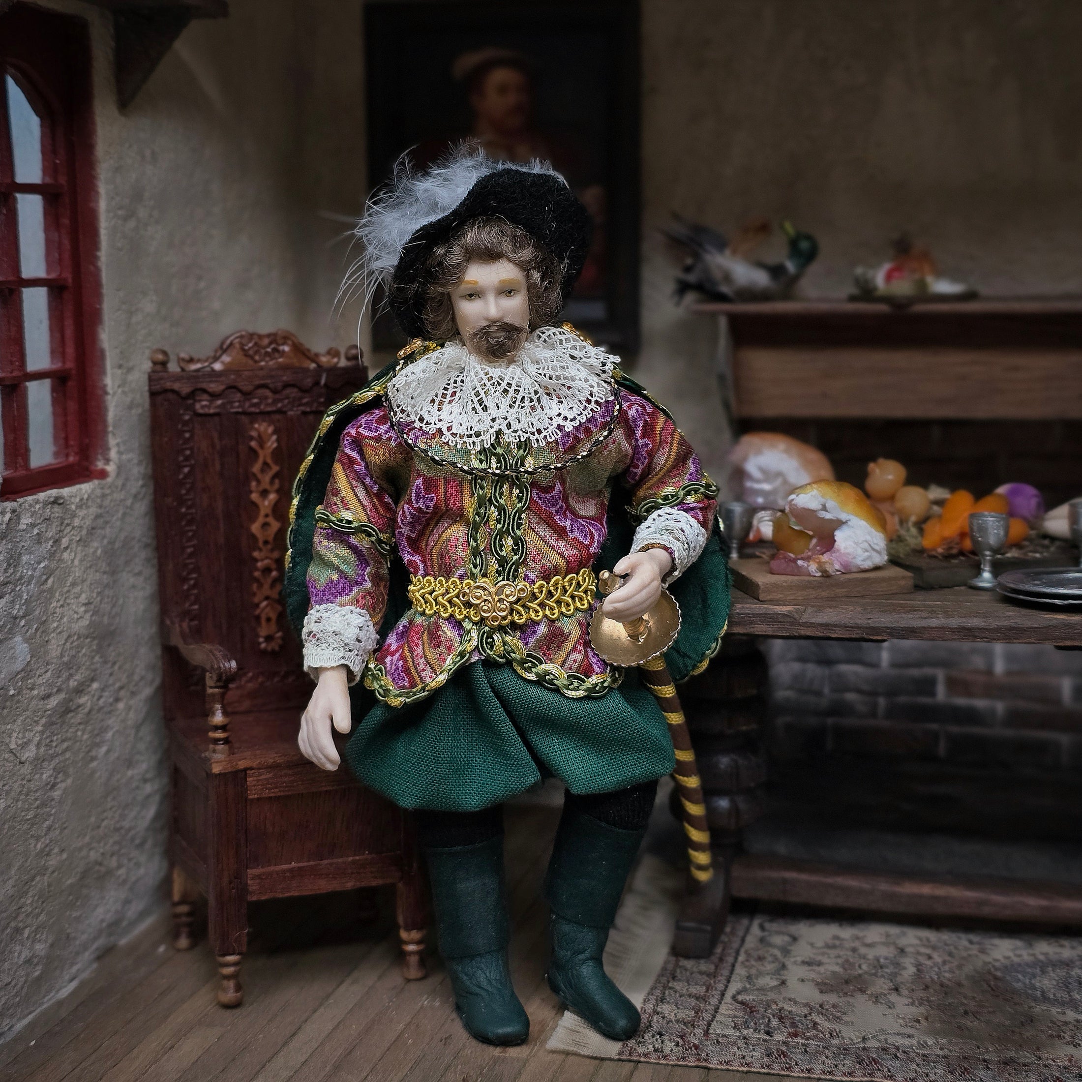 Small Fry V. Hutchinson Tudor Gentleman Porcelain Dollhouse Doll 2002