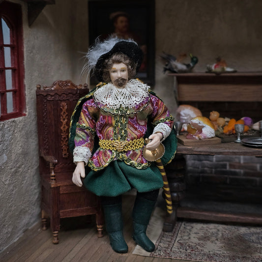 Small Fry V. Hutchinson Tudor Gentleman Porcelain Dollhouse Doll 2002