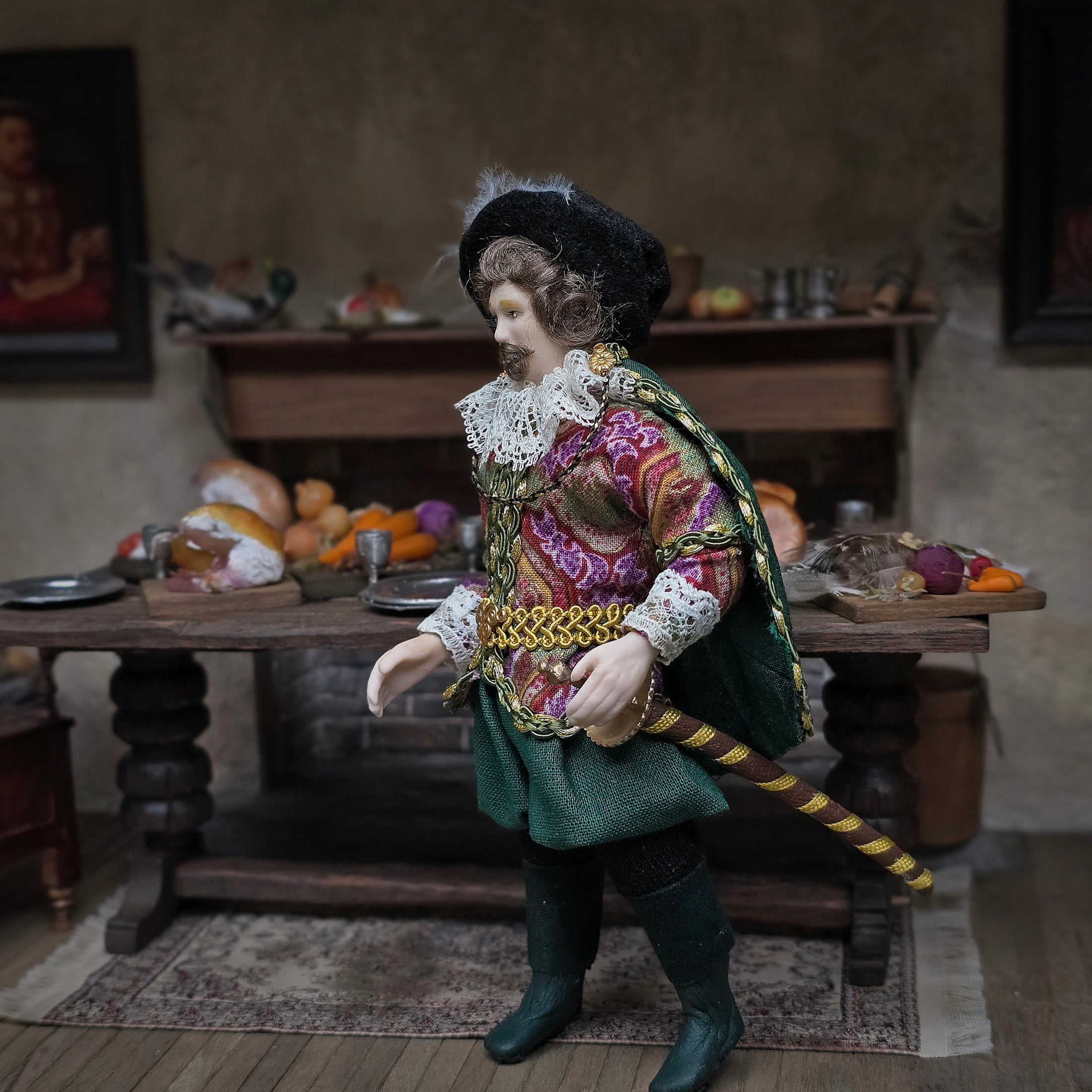 Small Fry V. Hutchinson Tudor Gentleman Porcelain Dollhouse Doll 2002