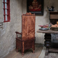 Load image into Gallery viewer, Artisan Carved Tall-Back Tudor Armchair, Signed & Dated 2019
