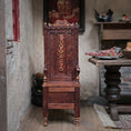 Load image into Gallery viewer, Artisan Carved Tall-Back Tudor Armchair, Signed & Dated 2019
