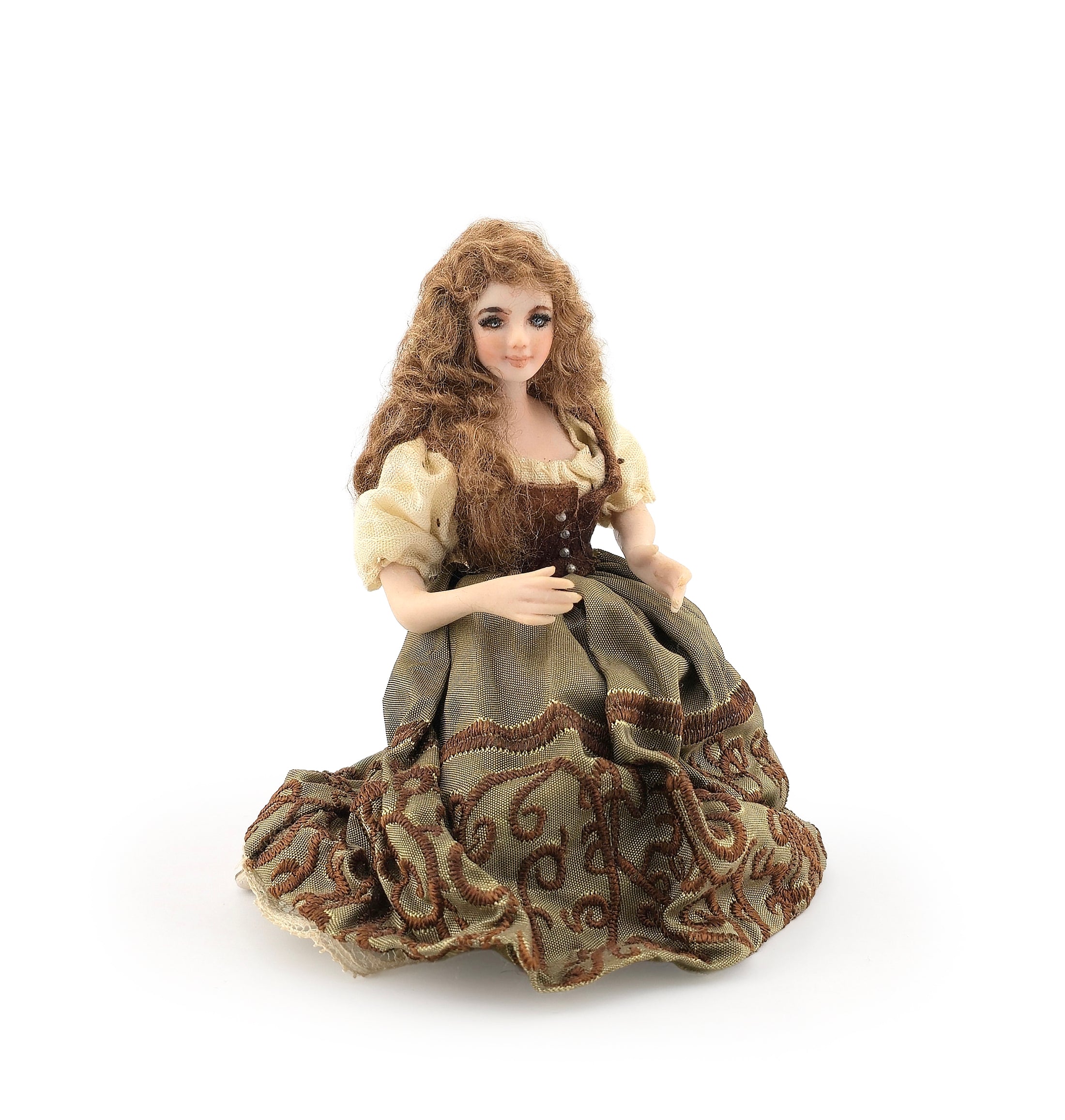 RESERVED FOR GHADA Viola Williams Seated Porcelain Dollhouse Doll