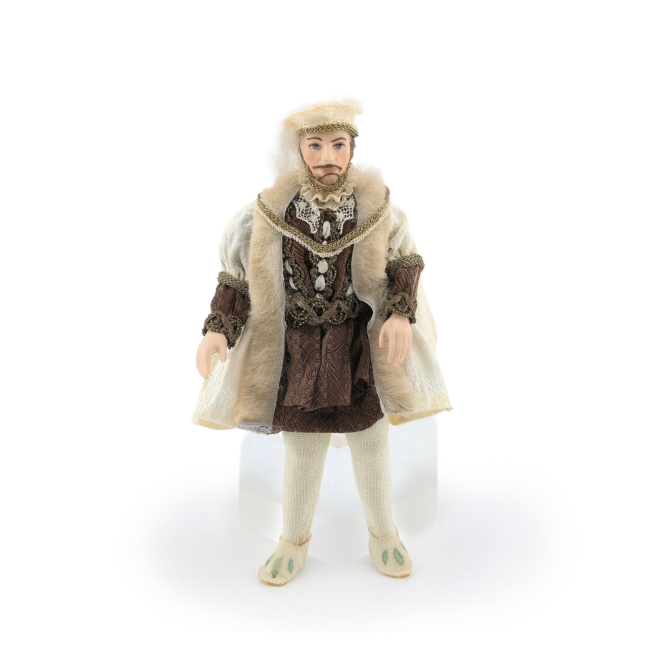 Artisan OOAK Tudor Gentleman Porcelain Dollhouse Doll, Poseable