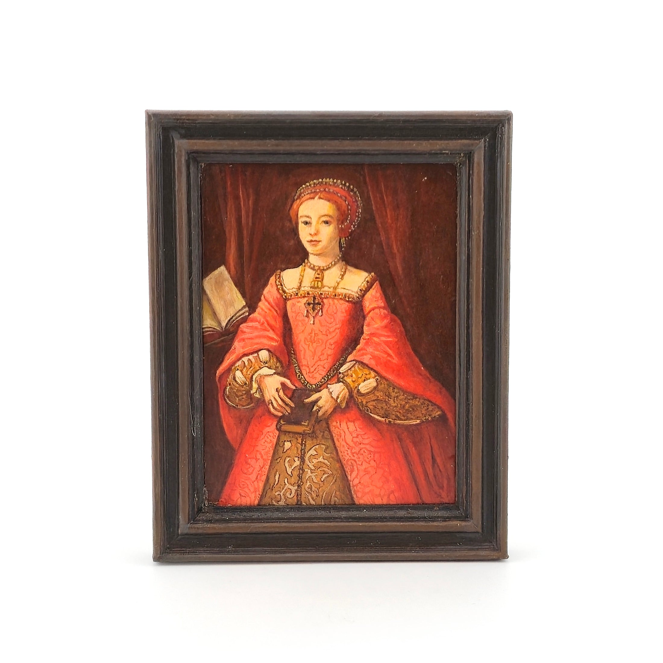 Princess Elizabeth I Miniature Oil Painting by Paul Saltarelli After William Scrots