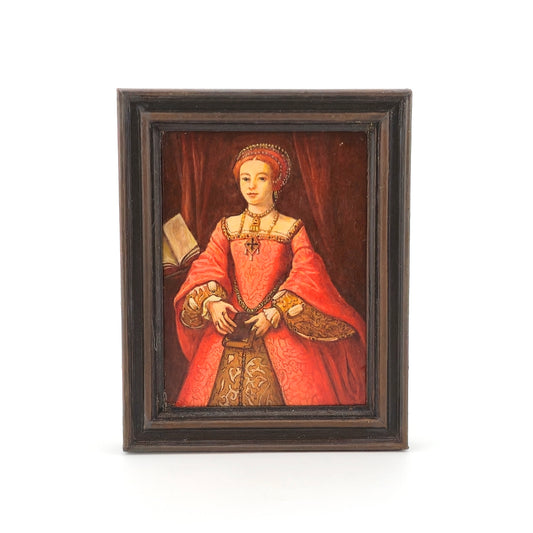 Princess Elizabeth I Miniature Oil Painting by Paul Saltarelli After William Scrots