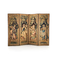 Load image into Gallery viewer, Artisan Printed Four-Panel Dollhouse Screen Antique Style Fabric Room Divider
