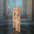 Load image into Gallery viewer, Artisan Printed Four-Panel Dollhouse Screen Antique Style Fabric Room Divider
