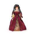 Load image into Gallery viewer, Renaissance Noblewoman Doll in Ruby Red Silk Damask Gown with Black Lace Veil
