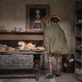 Load image into Gallery viewer, Tudor Gentleman Porcelain Doll in Silk & Velvet Cape with Feathered Hat
