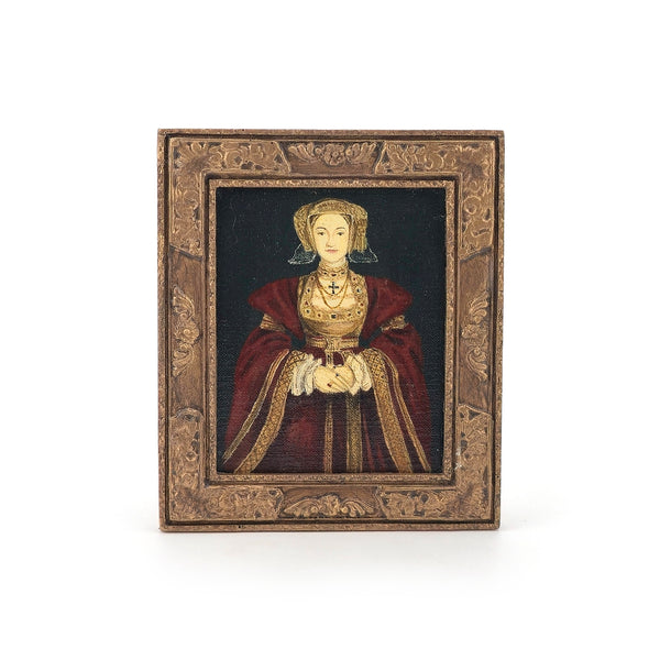Portrait of Anne of Cleves by Melissa Wyatt Oil Painting After Hans Holbein 1987
