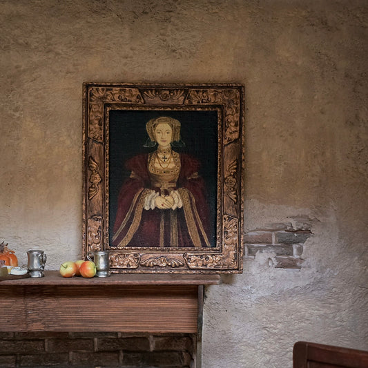 Portrait of Anne of Cleves by Melissa Wyatt Oil Painting After Hans Holbein 1987