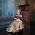 Load image into Gallery viewer, Debbie Vanstone Heverbell Dolls English Tudor Doll Embroidering with Tall-Back Bench

