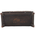 Load image into Gallery viewer, Signed 1981 Gothic Medieval Wooden Chest with Hinged Lid & Drawers
