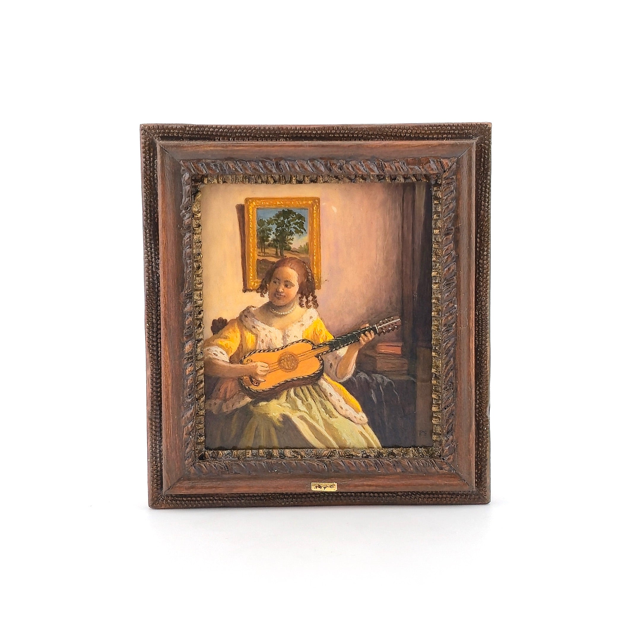 Paul Saltarelli “The Music Lesson” After Vermeer’s The Guitar Player Miniature Painting