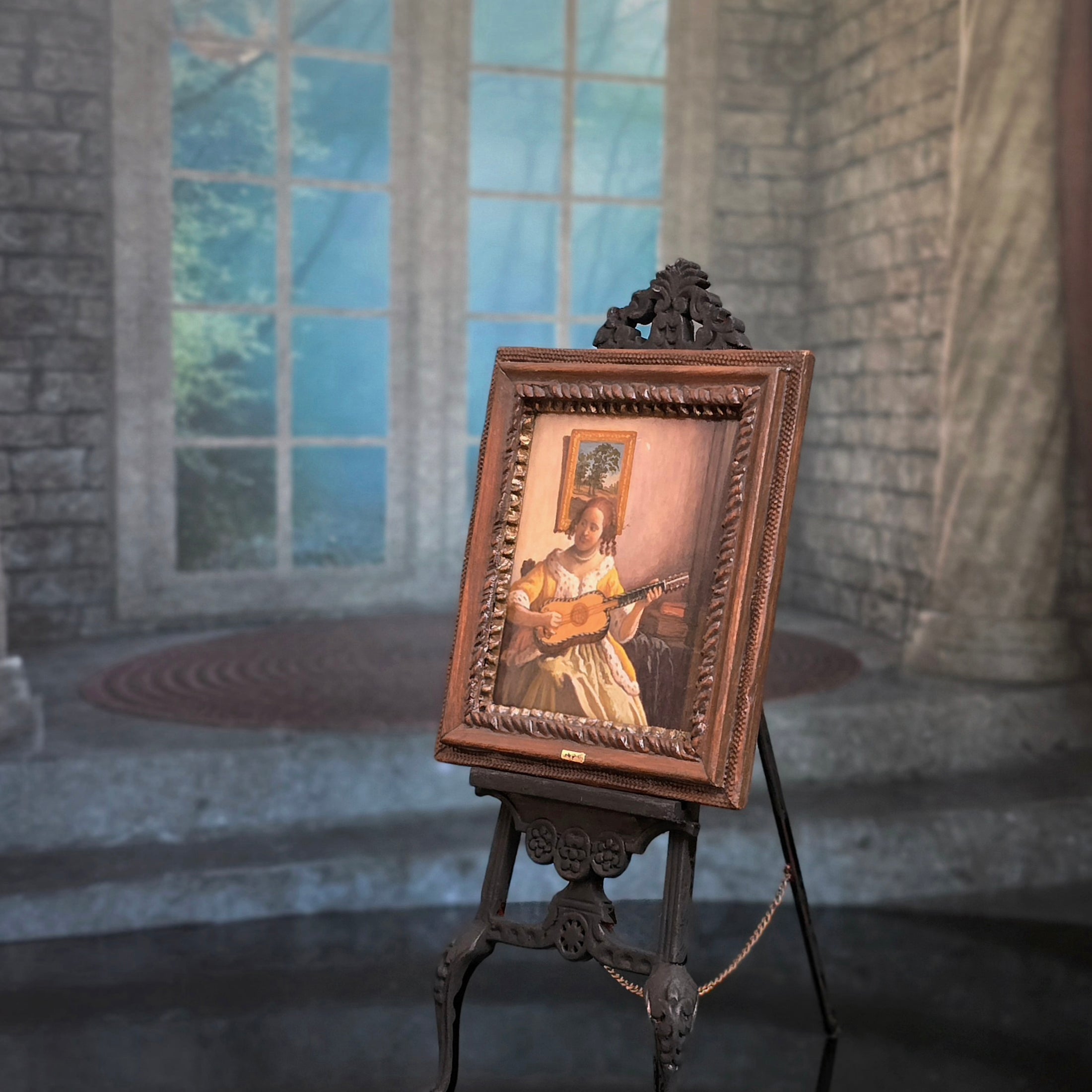 Paul Saltarelli “The Music Lesson” After Vermeer’s The Guitar Player Miniature Painting