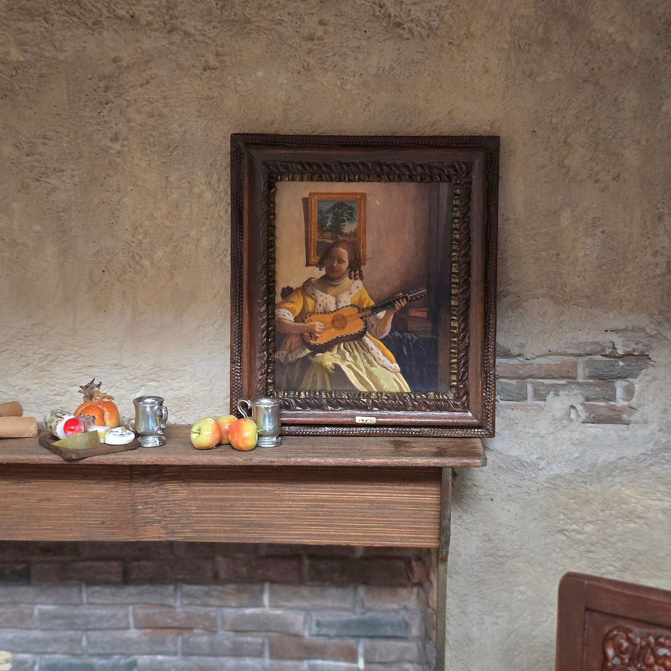 Paul Saltarelli “The Music Lesson” After Vermeer’s The Guitar Player Miniature Painting