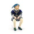 Load image into Gallery viewer, Artisan Tudor Renaissance Nobleman Porcelain Doll in Blue Velvet with Feathered Hat
