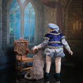 Load image into Gallery viewer, Artisan Tudor Renaissance Nobleman Porcelain Doll in Blue Velvet with Feathered Hat
