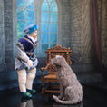 Load image into Gallery viewer, Artisan Tudor Renaissance Nobleman Porcelain Doll in Blue Velvet with Feathered Hat
