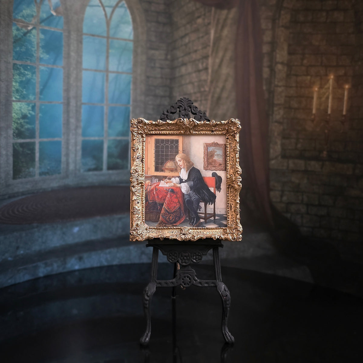Paul Saltarelli “A Man Writing a Letter” After Gabriel Metsu Miniature Painting 2007