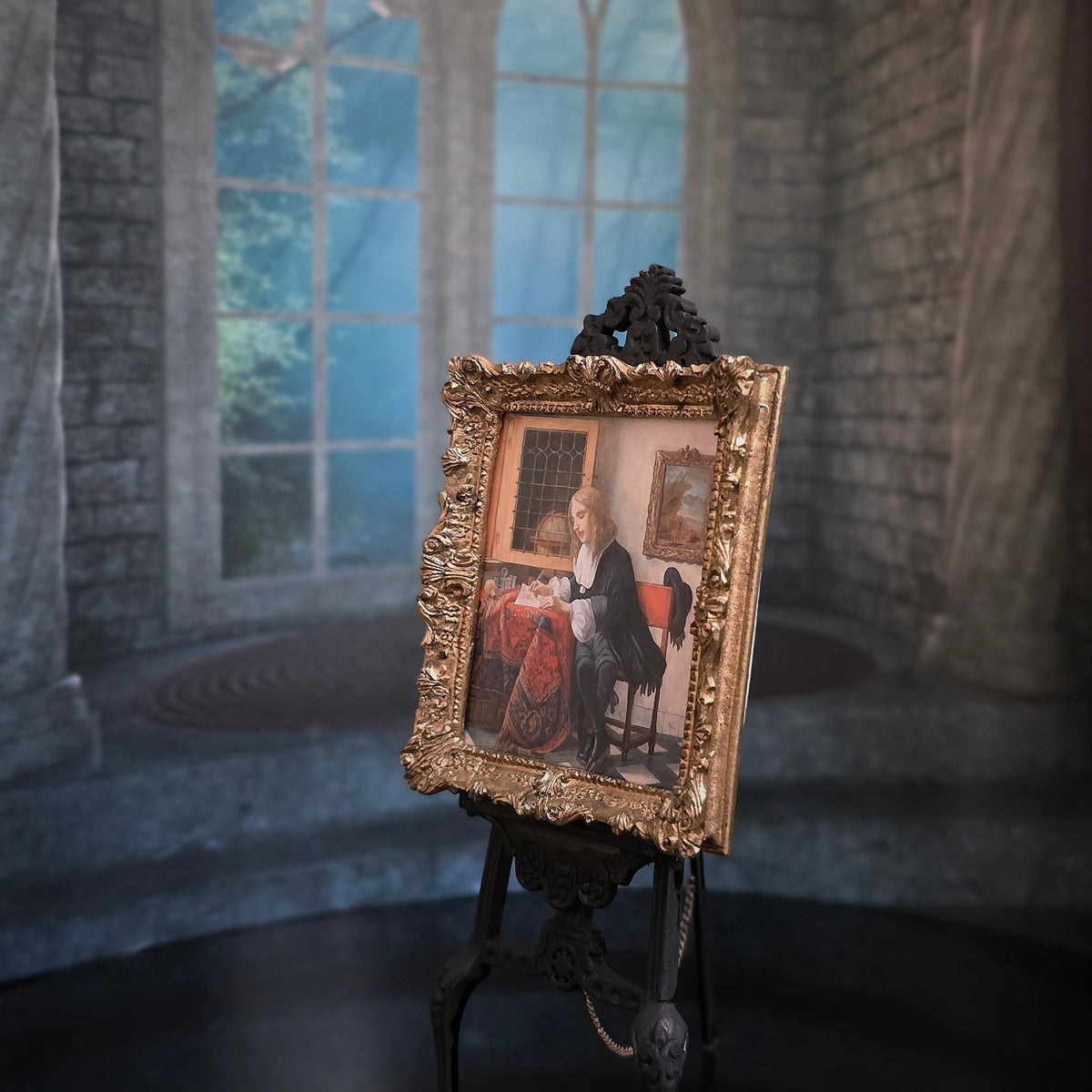 Paul Saltarelli “A Man Writing a Letter” After Gabriel Metsu Miniature Painting 2007