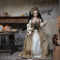Load image into Gallery viewer, Derdriu Dolls Tudor Lady Noblewoman Anne Boleyn with French Hood 1:12 Scale
