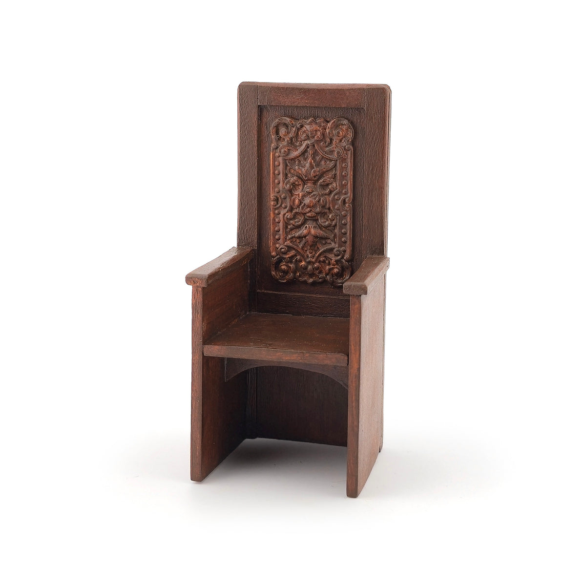 Mark Roberts Signed Gothic High-Back Hand Carved Medieval Throne Chair