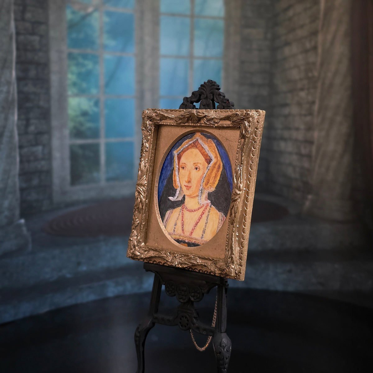 Marion Tucker “Portrait of Anne Boleyn” After Lucas Horenbout Dollhouse Painting