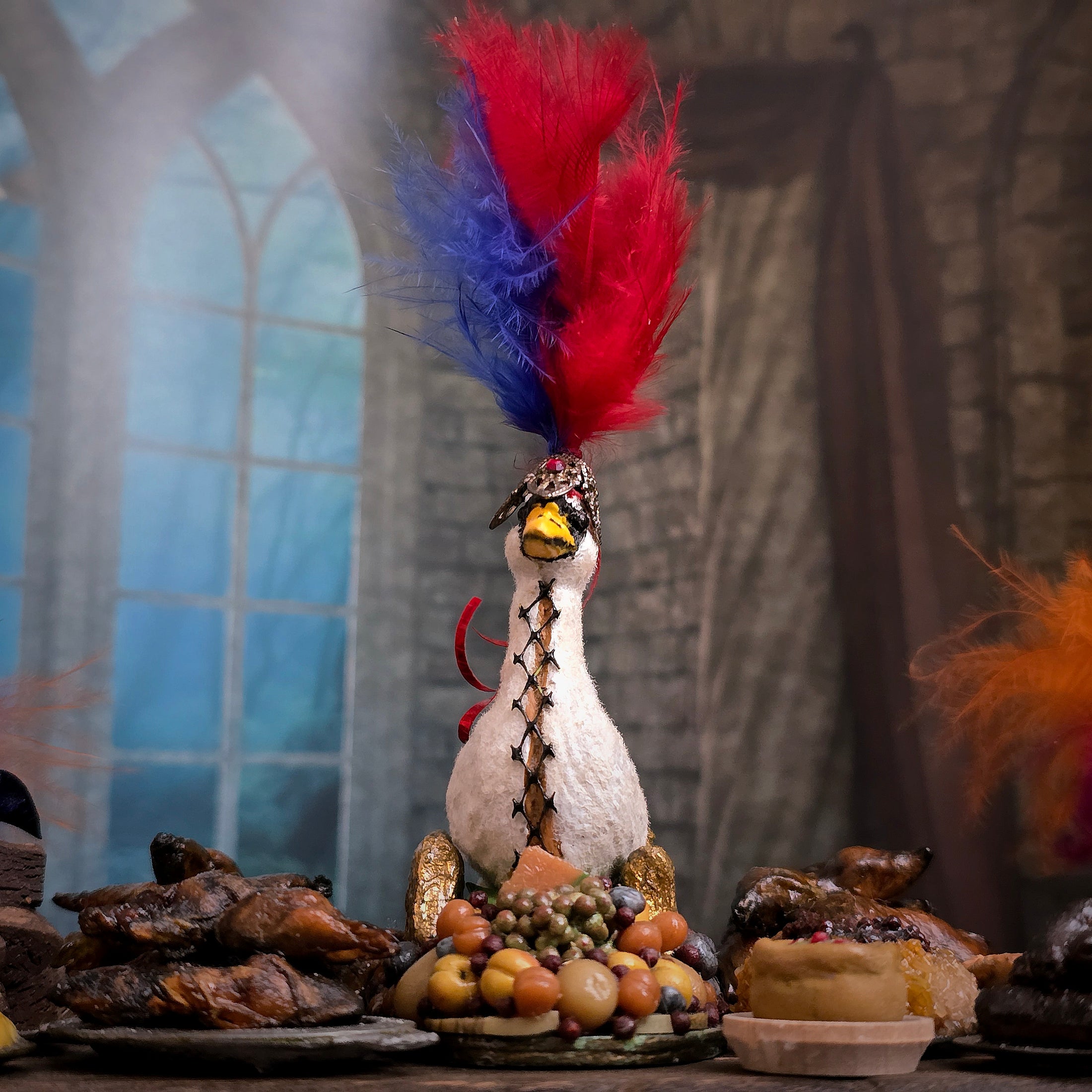 Gramarye Keep Roasted Swan Tudor Feast Centerpiece by Val Adams