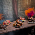 Load image into Gallery viewer, Val Adams Gramarye Keep Roasted Pigs on Pewter Platter Tudor Feast Miniature
