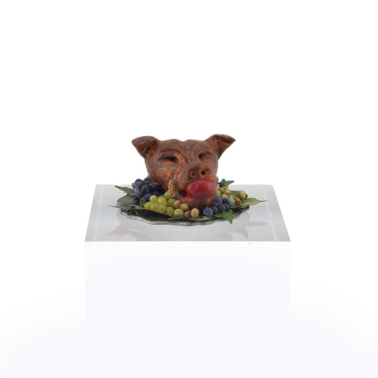 Val Adams Gramarye Keep Roasted Pig Head with Grapes Tudor Feast Miniature