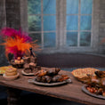 Load image into Gallery viewer, Val Adams Gramarye Keep Roasted Chickens on Pewter Platter Tudor Food 1:12
