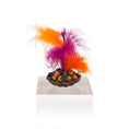 Load image into Gallery viewer, Val Adams Gramarye Keep Colorful Feathered Fruit Basket Tudor Banquet Centerpiece

