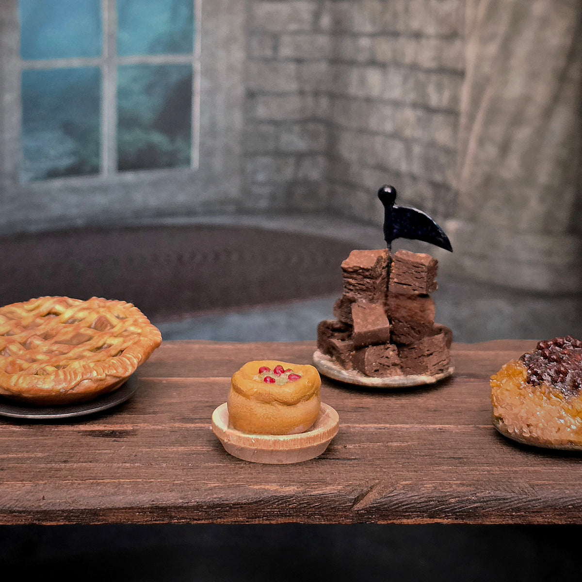 Val Adams Gramarye Keep Tudor Raised Meat Pie with Pomegranate & Herbs