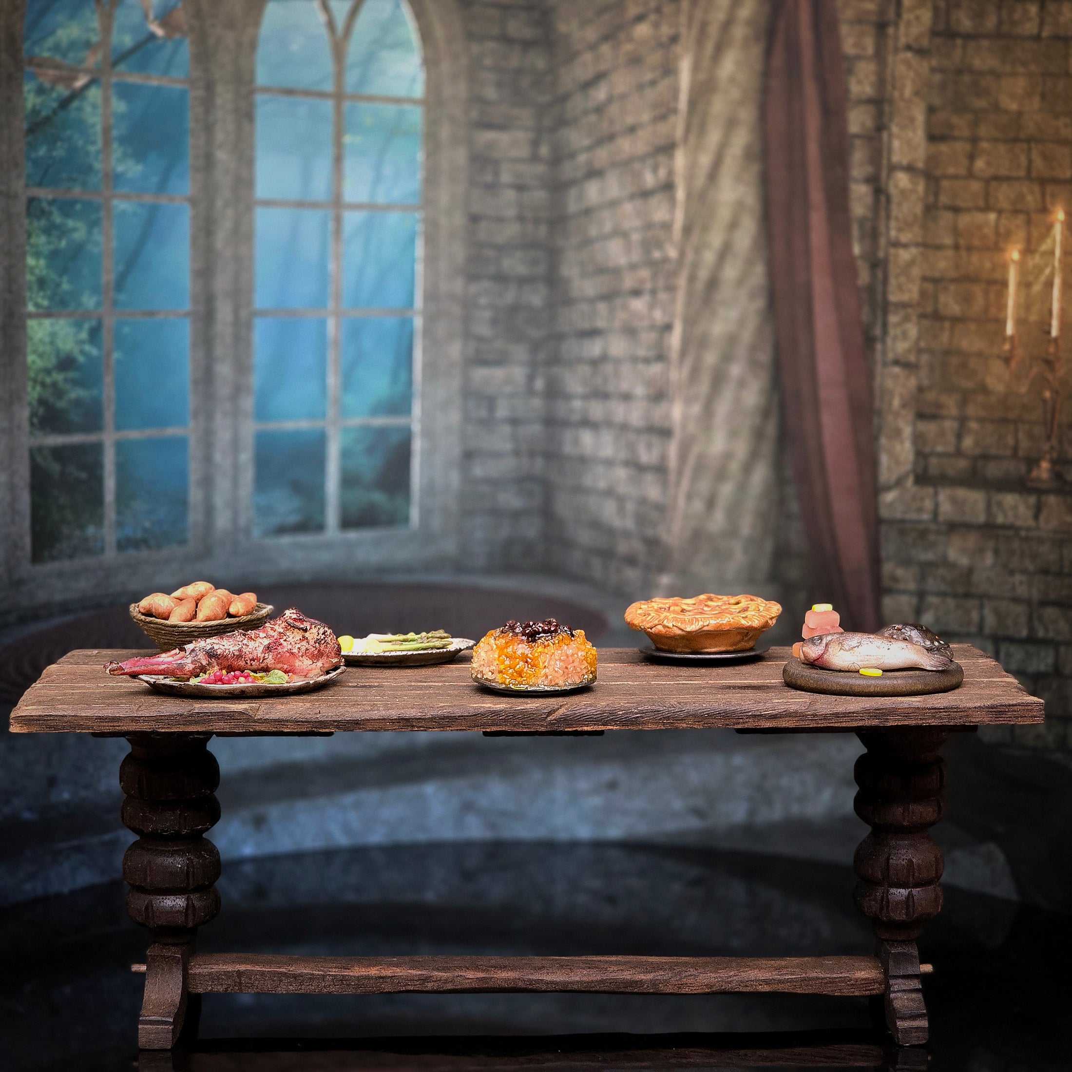 Val Adams Gramarye Keep Tudor Saffron Rice Pudding with Dried Fruit Miniature