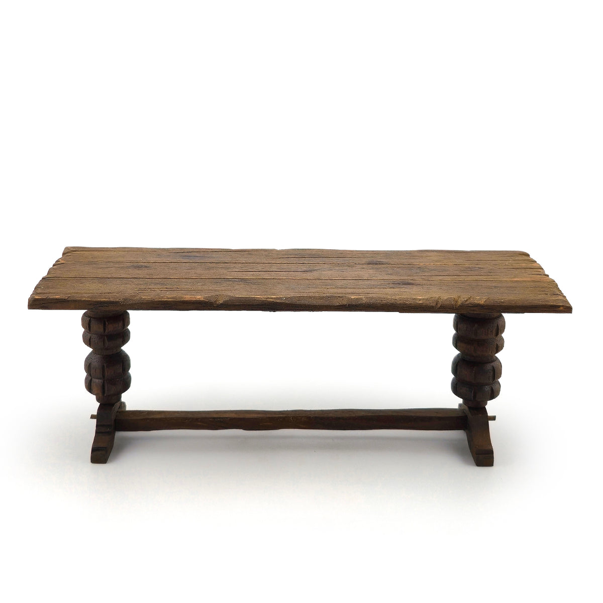 RARE Dave Williams Rustic Tudor Plank Trestle Table from 500-Year-Old Cottage Wood