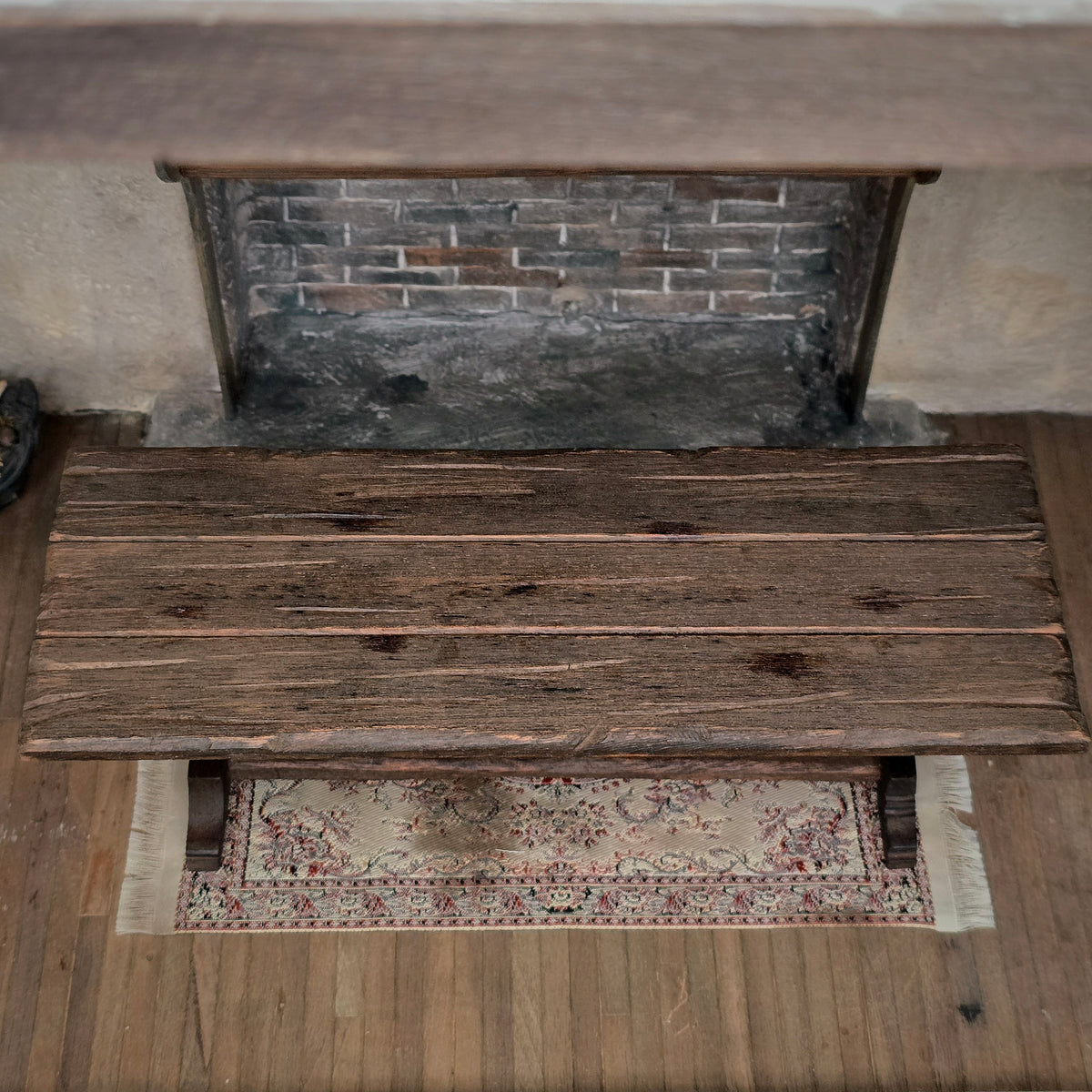 RARE Dave Williams Rustic Tudor Plank Trestle Table from 500-Year-Old Cottage Wood